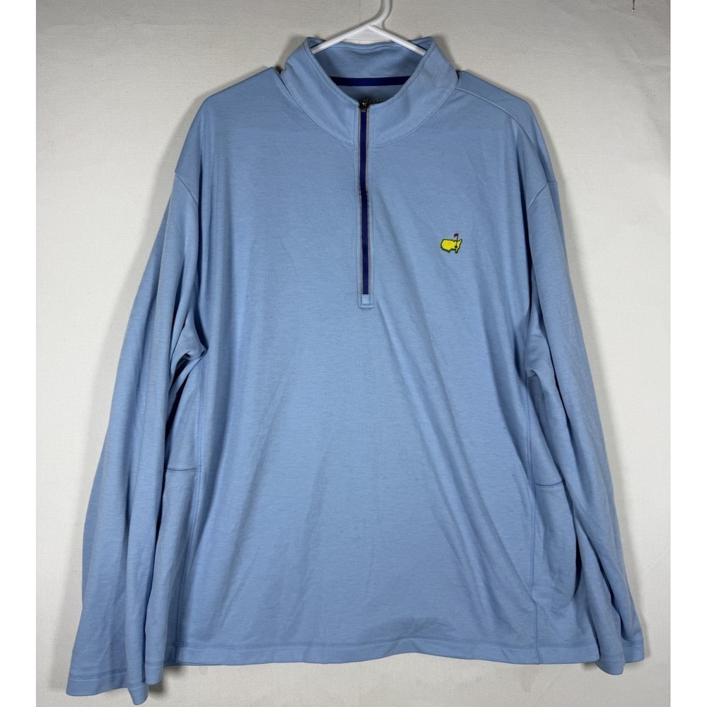 Masters Tech Pullover Mens XXL Blue 1/4 Zip Pullover Golf Performance Augusta